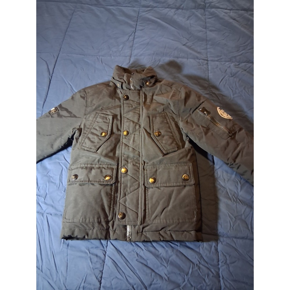 Diesel Parka Coat Boys 4 Black Full Zip Button Pockets Winter‎